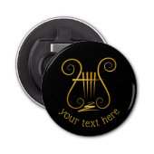 Golden Lyre Button Flesopener (Voorkant)