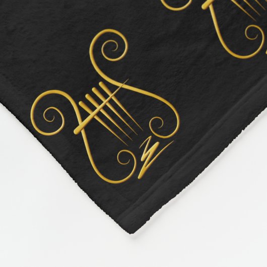 Golden Lyre Fleece Deken (Hoek)
