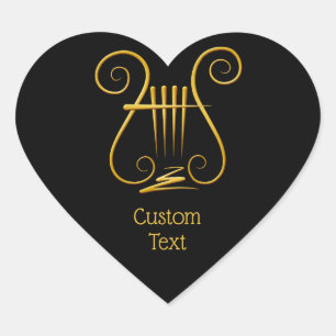 Golden Lyre Hart Sticker