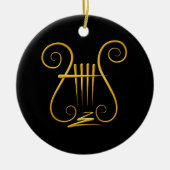 Golden Lyre Keramisch Ornament (Voorkant)