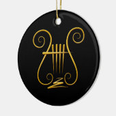 Golden Lyre Keramisch Ornament (Links)