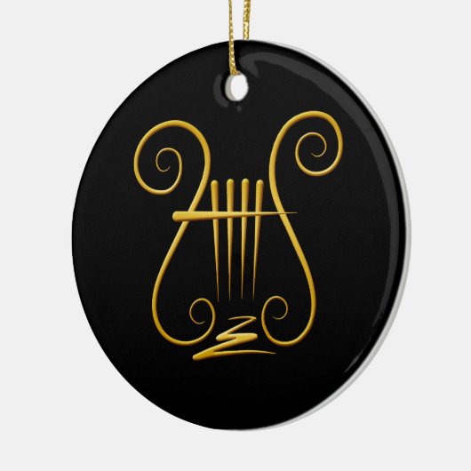 Golden Lyre Keramisch Ornament (Links)