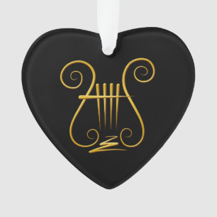 Golden Lyre Ornament