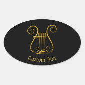 Golden Lyre Ovale Sticker (Voorkant)