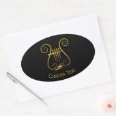 Golden Lyre Ovale Sticker (Envelop)