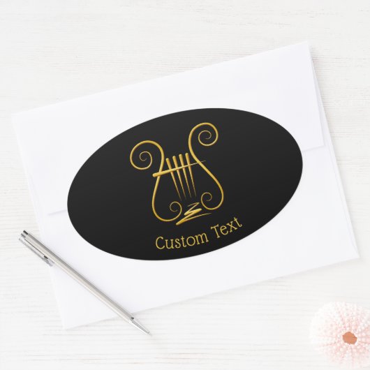 Golden Lyre Ovale Sticker (Envelop)