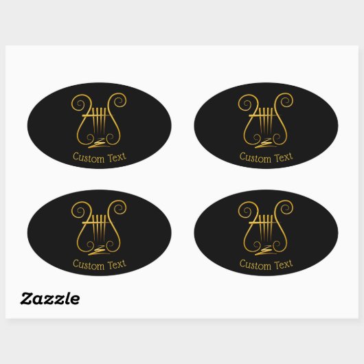 Golden Lyre Ovale Sticker (Vel)