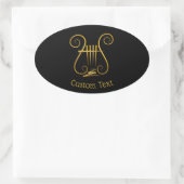 Golden Lyre Ovale Sticker (Tas)