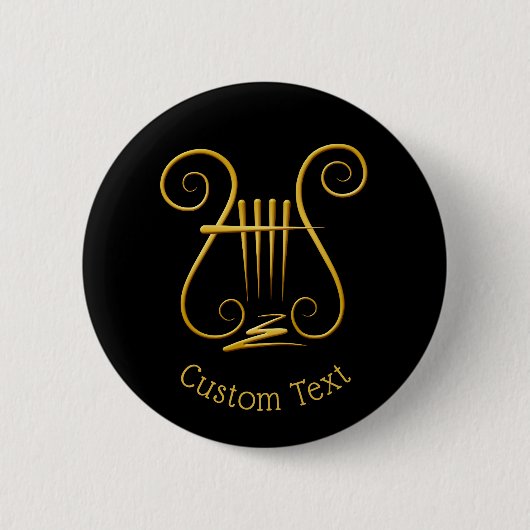 Golden Lyre Ronde Button 5,7 Cm (Voorkant)