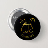 Golden Lyre Ronde Button 5,7 Cm (Voorkant /achterkant)