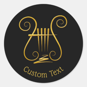 Golden Lyre Ronde Sticker
