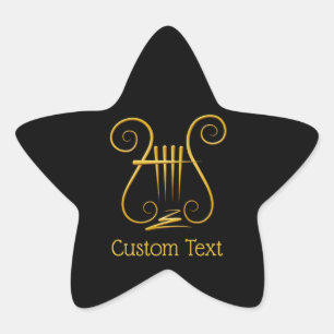 Golden Lyre Ster Sticker