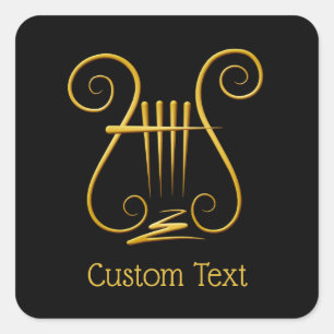 Golden Lyre Vierkante Sticker