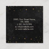 Golden maan en parelkristallen vierkante visitekaartje (Achterkant)