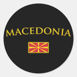 Golden Macedonië Ronde Sticker