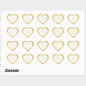 Golden Made with love by X, Custom Elegant Hart Sticker (Vel)