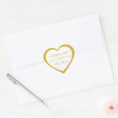 Golden Made with love by X, Custom Elegant Hart Sticker (Envelop)