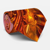 Golden Maelstrom Abstract Stropdas (Opgerold)