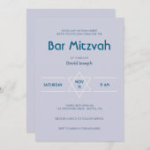 Golden Magen lichtblauw David Bar Mitzvah Kaart (Voorkant / Achterkant)