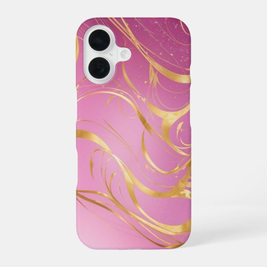 Golden Magic Ribbons Phone Case iPhone 16 Hoesje (Achterkant)