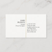 Golden Magnifying Glass Private Investigator Visitekaartje (Achterkant)