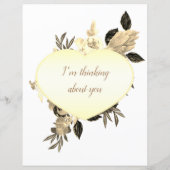 Golden Magnolia Floral Writing Paper (Achterkant)