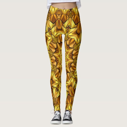 Golden Mandala Antiek Abstract Design-63495 Leggings (Voorkant)