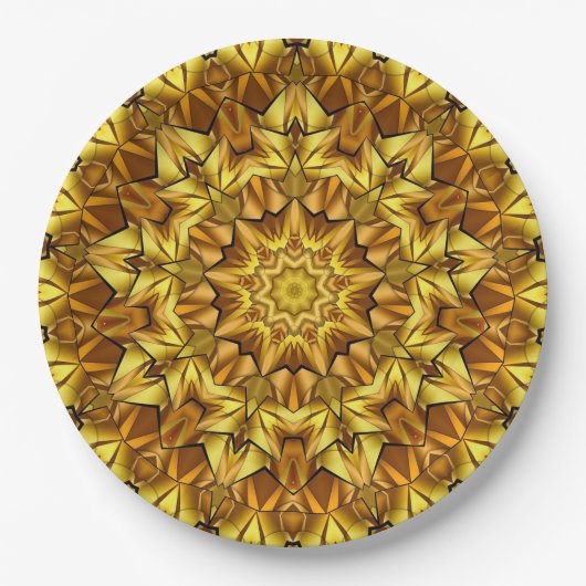 Golden Mandala Antiek Abstract Design-63495 Papieren Bordje (Voorkant)