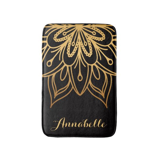 Golden Mandala Badmat (Voorkant Verticaal)