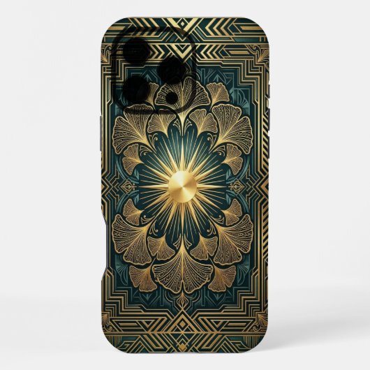 Golden Mandala Bloom | Gold iPhone 16 Pro Max case Hoesje (Achterkant)