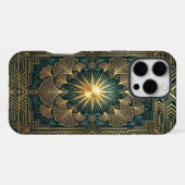 Golden Mandala Bloom | Gold iPhone 16 Pro Max case Hoesje (Achterkant horizontaal)