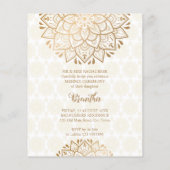 Golden mandala Budget Mehndi Uitnodiging (Achterkant)