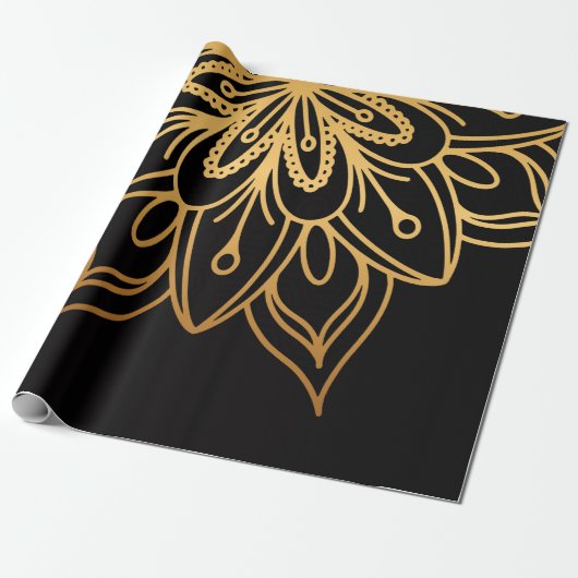 Golden Mandala Cadeaupapier (Uitgerold)
