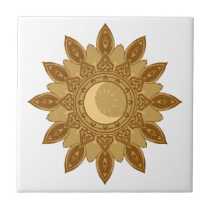 Golden Mandala Ceramic Tegeltje