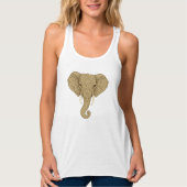 Golden Mandala Elephant - Boho Graphic Art Print Tanktop (Voorkant)