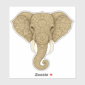 Golden Mandala Elephant Boho - Graphic Art Vinyl Sticker (Vel)