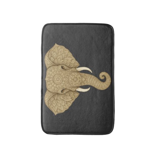 Golden Mandala Elephant Graphic Art - Boho Print Badmat (Voorkant Verticaal)