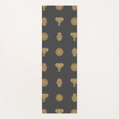 Golden Mandala Elephant Hamsa Hand -Boho Art Print Yogamat (Voorkant)