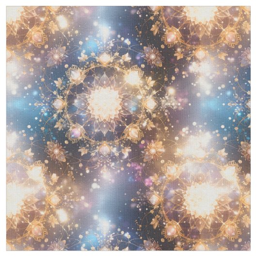 Golden Mandala Fabric Stof (Close Up)