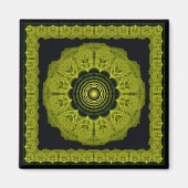 Golden mandala fractal framed ornament magnet (Voorkant)