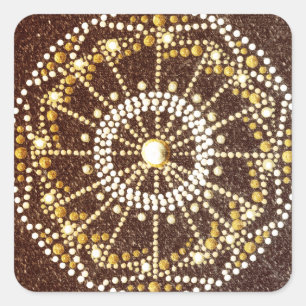 Golden Mandala, gouden Chakra sticker