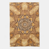 Golden Mandala Kaleidoscope Pattern Kitchen Towel Theedoek (Verticaal)