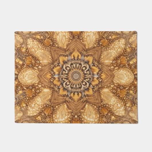 Golden Mandala Kaleidoscope Pattern Towel Deurmat (Voorkant)
