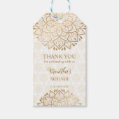 Golden mandala Mehndi gepersonaliseerd Cadeaulabel (Voorkant)
