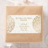 Golden mandala Mehndi gepersonaliseerd Etiket (Insitu)