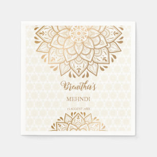 Golden mandala Mehndi gepersonaliseerde naam Servet