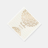 Golden mandala Mehndi gepersonaliseerde naam Servet (Hoek)