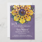 Golden Mandala | Modern Mandala Meditation, Paars Kaart (Voorkant)