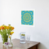Golden Mandala op blauw Folie Afdrukken (Laag (Keuken))
