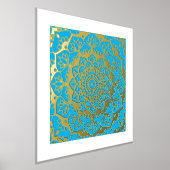 Golden Mandala op blauw Folie Afdrukken (Laagn)